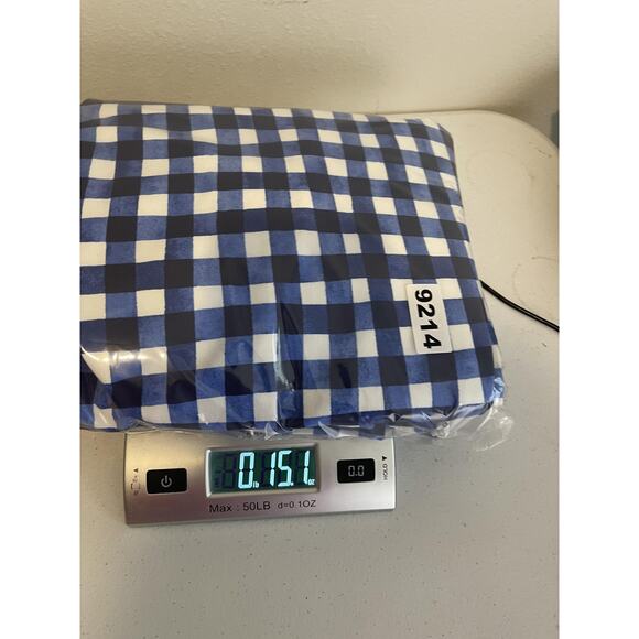 Talbots Pants Women's 14 Blue White Chatham Ankle Gingham Check Slim Leg Stretch - Picture 12 of 12